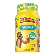 L'il Critters Kids Omega-3 Gummy, 3 fatty acids, DHA, EPA and ALA. 60 ct (30-60 day supply), Delicious Citrus Flavors (No Fishy Taste) from America's Number One Kids Gummy Vitamin Brand