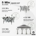 thumbnail image 4 of Bezseller 11x11 Pop up Gazebo, Outdoor Waterproof Gazebo Tent for Outdoors, Dark Gray, 4 of 11