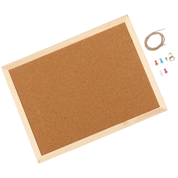 Soimiss Premium Brown Cork Pin Board with Wooden Frame for Smooth Writing and Multiuse Display