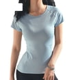 thumbnail image 3 of Camiseta deportiva para mujer, sexy, bonita espalda, ropa de fitness, secado rápido, para correr, entrenamiento, camiseta de manga corta para yoga para verano, 3 of 4