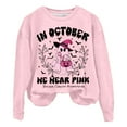 thumbnail image 3 of In October We Wear Pink Halloween Ghost Sweatshirts for Women 2025 Cancer Awareness Sweatshirt Pullover Tops, 3 of 5