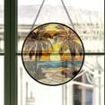 thumbnail image 3 of Palm Trees Stained Glass Sun Catcher Mountain Stained Glass Window Hanging, Suncatchers Lavender Wall Decor, for Women/Friends/Lover, Stained Glass Ornament 2025, Holiday, 3 of 6