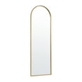 thumbnail image 2 of Emma + Oliver 22"x65" Slim Metal Framed Arched Full Length Floor Mirror, Wall Mounted or Wall Leaning, Gold, 2 of 11