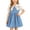 Light Blue, variant on Amidoa Girls Summer Dresses Short Sleeve A-Line Solid Color Dresses Casual Kids Sundress Blue Size 2T