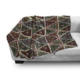 thumbnail image 3 of African Soft Flannel Fleece Throw Blanket, Grunge Triangle Design Colorful Geometric Mosaic Traditional Batik Pattern Retro, Cozy Plush for Indoor and Outdoor Use, 60" x 80", Multicolor, by Ambesonne, 3 of 6