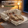 thumbnail image 2 of Lunale Convertible Sleeper Sofa Bed, Boneless Futon Cloud Couch, No Assembly Required, Pull Out Floor Couch Bed for Living Room, Beige Corduroy, 2 of 8