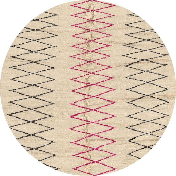Ahgly Company Indoor Round Abstract Brown Solid Area Rugs, 5' Round
