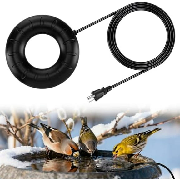 6.6ft Cord Bird Bath Heater for Outdoors in Winter - 70W Submersible Energy-Saving Chicken Coop Water Deicer with Thermostatic Control for Yard Patio to Keep Water Ice-Free$$Garden & Patio
