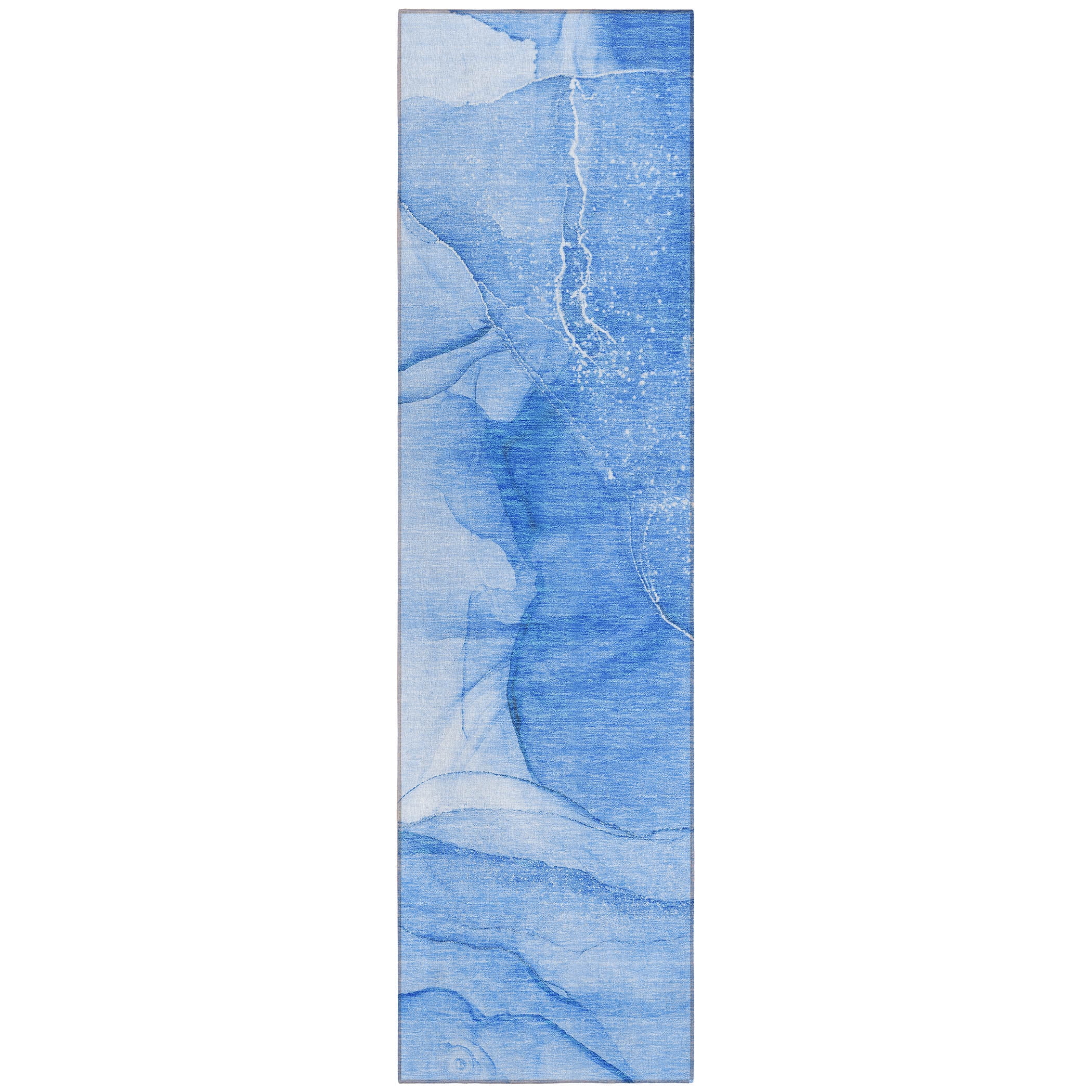 Addison Rugs Chantille Indoor/Outdoor Transitional Watercolors Blue Washable Runner Rug, 2'3" x 7'6"