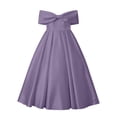 thumbnail image 4 of Bmisegm Girls Dress Formal off Shoulder Solid Big Bow Sleeveless Floor Length Party Gown Big Kids Toddler Girl Dresses, 4 of 4