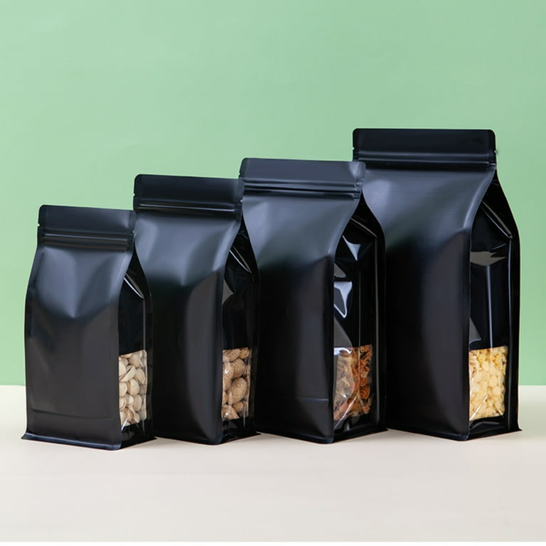 Reusable Stand Sealed Zip Lock Pouch 50pcs Aluminum Foil Food Packaging Ziplock Bags for Candy Tea Nuts Beans Walmart