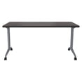 thumbnail image 6 of Hirsh Modern Metal T-Leg Table Desk. Arctic Silver/Weathered Charcoal, 6 of 7