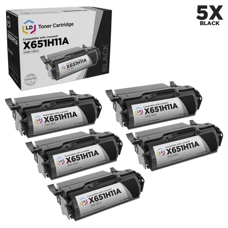 LD Remanufactured Toner Cartridge Replacement for Lexmark X651H11A High Yield (Black  5-Pack)