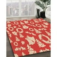 thumbnail image 3 of Ahgly Company Machine Washable Indoor Square Transitional Light Salmon Rose Pink Area Rugs, 3' Square, 3 of 7