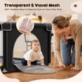 thumbnail image 5 of Gimars Upgraded 320D Washable Baby Playpen , 50''*50'' Large Playpen for Toddlers, Sturdy & Safe Playpen with Padded Cotton Top Rod for Protecting Babies, Baby Play Yard with Zipper Gate,Black, 5 of 7