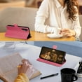 thumbnail image 3 of for Samsung Galaxy A14 4G 5G Phone case[RFID Blocking Leather],Flip Folio Book[3 Credit Card Slot] Shockproof Protector,Holder Stand Cover,Women Men for Samsung A14 Wallet Cases Pink, 3 of 12