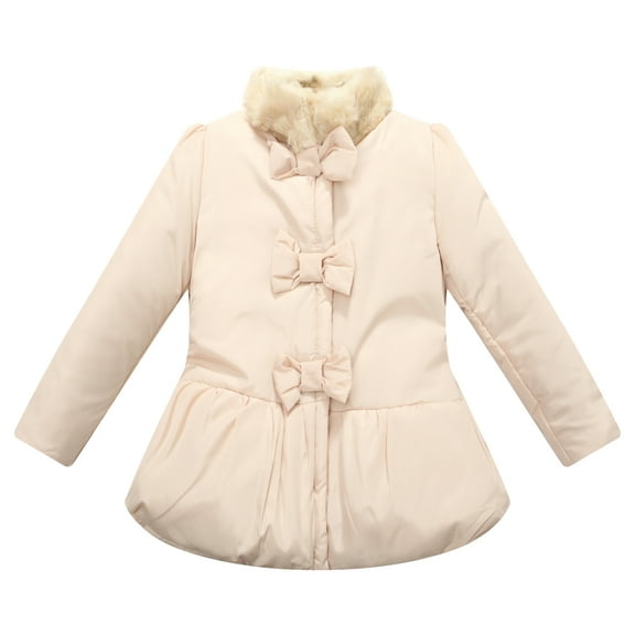 Richie House Girls' Padding Jacket with Artifical Fur Collar RH1181