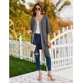 thumbnail image 4 of Ekouaer Zipper Robes for Women 3/4 Sleeves Lightweight House Coat Zip Up Bathrobe Soft Nightgown with Pockets, 4 of 6