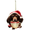 thumbnail image 1 of Colgante acrílico con forma de perro | Adorno plano para coche y decoración de oficina en casa | Regalo artesanal para Navidad, Acción de Gracias, cumpleaños e inauguración de casa, 1 of 1