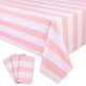 thumbnail image 1 of Mantel Kesfey a rayas rosas, 137 x 274 cm, de plástico impermeable, 1 of 8