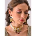thumbnail image 2 of GOLD PLATED KUNDAN BEADED NECKLACE AND EARRING SET, 2 of 7