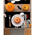 thumbnail image 3 of Halloween Placemats Set of 4 Rose Skull Place Mats Fall Placemat Black Funny Skeleton Table Mats for Dining Kitchen Table Holiday Dinner Party Home Decorations 13x19 Inch, 3 of 8