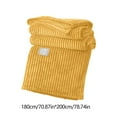 thumbnail image 4 of Super Soft Queen Blanket Yellow Premium Silky Flannel Fleece 3D Ribbed Jacquard Lightweight Bed Blanket All Season Use (Yellow Ribbed, Queen(71"x79")), 4 of 6