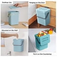 thumbnail image 2 of Small Kitchen Compost Bin - 5L Kitchen Counter Top Trash Can with Lid for Kitchen Waste Composter - Indoor Kitchen Trash Can (Blue), 2 of 5