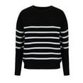 thumbnail image 4 of hotojiny Women Ribbed Knit Sweater Crew Neck Long Sleeve Pullover Tops Fall Winter Casual Side Split Sweaters Tops, 4 of 4