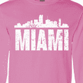 thumbnail image 4 of Inktastic Miami Skyline Grunge Long Sleeve T-Shirt, 4 of 5