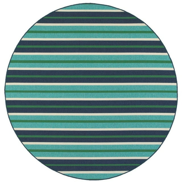 Oriental Weavers Meridian 7'10" Round Machine Woven Rug in Blue