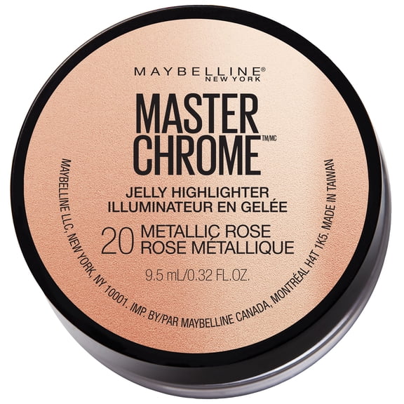 Maybelline Master Chrome Jelly Highlighter Face Makeup, Metallic Rose, 0.32 fl oz