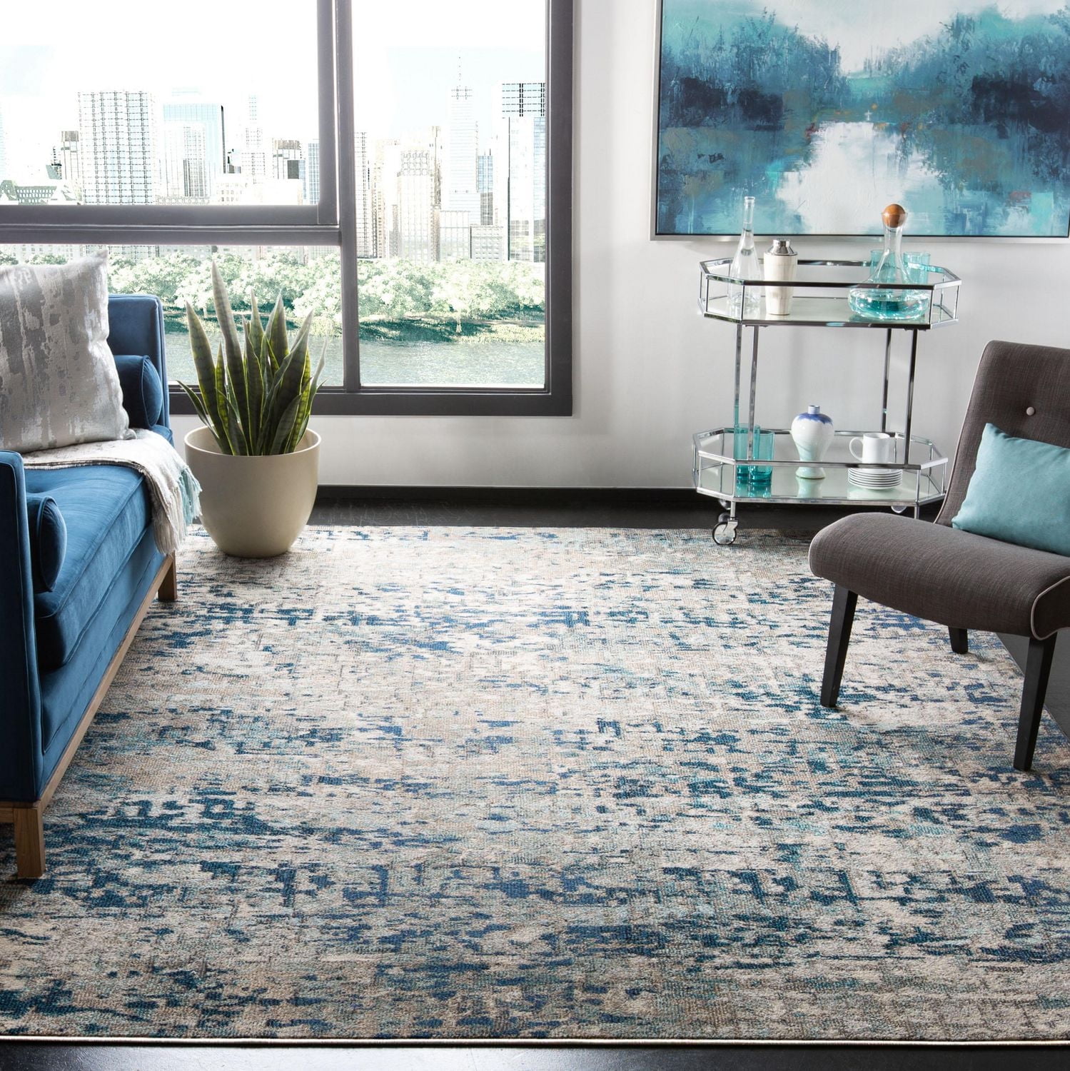SAFAVIEH Madison Kebo Vintage Abstract Area Rug