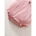 thumbnail image 7 of NZRVAWS Baby Girls Outfits Straps Solid Color Romper Headband 2Pcs Clothes Set Pink 3-6 Months, 7 of 7