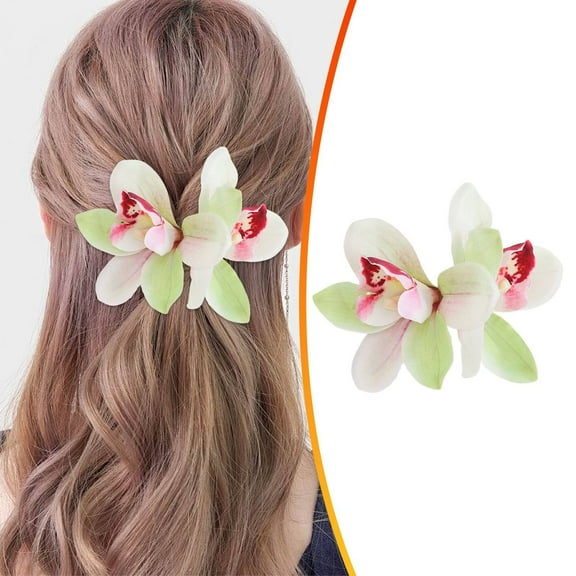 Clearance! Liulin 2 Pack Hawaiian Hair Flowers, Hibiscus Flower Hair Clips, Floral Hair Accessories for Wedding, Bridal, and Tropical Beach Party, Women’s Floral Orchid, Beach Hair Accessories