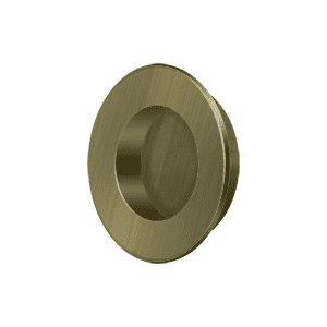 Deltana FP178U5 Flush Pull, Round, HD, 1-7/8", Solid Brass in Antique Brass