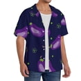 thumbnail image 4 of Disketp Men's Hawaiian Eggplant Print Shirts Button Down Holiday Beach Shirts-XX-Large, 4 of 7