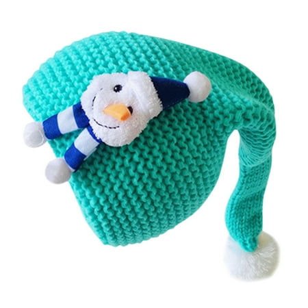 

KEUSN Children Christmas Hat Cartoon Pattern Knitted Santa Hat Christmas Knitted Hat For Winter