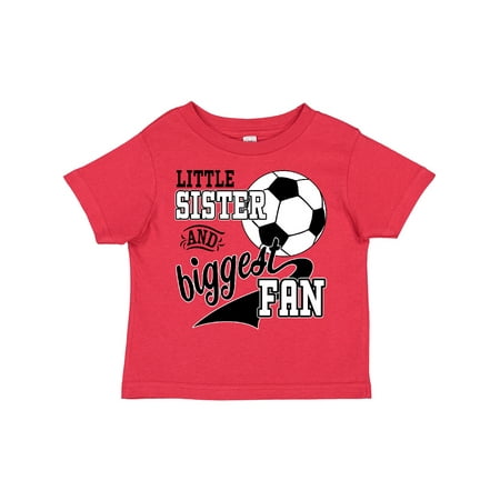 

Inktastic Little Sister and Biggest Fan- Soccer Player Gift Toddler Toddler Girl T-Shirt