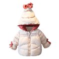 thumbnail image 1 of Gibobby Chamarra niñaRecién Nacido bebé niñas Patchwork primavera invierno grueso lindo abrigo con capucha chaqueta acolchada prendas de vestir ropa(Blanco, 6-9 Meses), 1 of 5