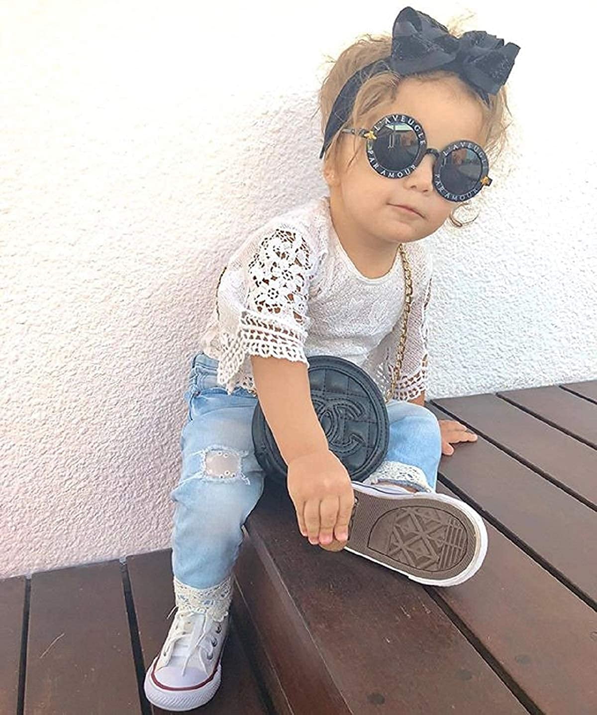 Baby Girl Clothes Outfits Toddler Infant Baby Romper Top+Jeans Clothing Set