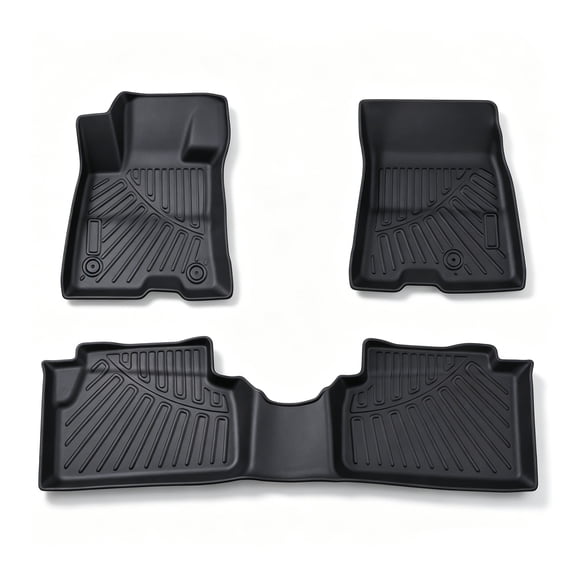 Findmall 3 Pcs Black TPE Floor Mats, Compatible with 2022-2026 Ford Maverick (Only Hybrid Models), Front & 2nd Row All Weather Car Floor Liners