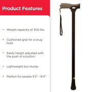 Equate Comfort Grip Walking Cane for Adults and Seniors, Height Adjustable, Black, 300 lb Capacity
