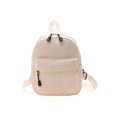 thumbnail image 1 of Mochila Color Sólido para Mujer Preppy Mini Mochila Nylon Escolar (Beige), 1 of 9