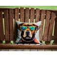 thumbnail image 4 of Chocolate Labrador Hippie Dawg Fabric Decorative Pillow 14 in x 14 in, 4 of 5