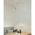 thumbnail image 3 of Kiven Plug in Pendant Light, Hanging Light with Yellow Glass Lampshade, Modern Dimmable Ceiling Pendant Light for Bedroom Foyer Hallway Kitchen Island, Silvery Finish, 3 of 7