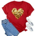 thumbnail image 4 of Jsaierl Valentine's Day Shirts Womens Sweet Love Heart Graphic Tees Soft Short Sleeve Blouse Crewneck Dressy Casual T-shirt Tops Spring Clothes for Women, 4 of 8