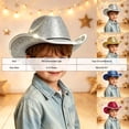 thumbnail image 4 of OJSFQUFP Kids Girls Boys Bling Rhinestone Western Cowboy Hat Sparkly Star Disco Cowboy Hat, 4 of 4