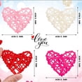 thumbnail image 4 of PLPPYFS 24Pcs Heart Rattan Wicker Balls Shape Hanging Ornaments Rattan Wicker Heart Ornaments, Vase Bowl Fillers for Wedding Party Home Decor Table Tree Decorations Multicolor, 4 of 4
