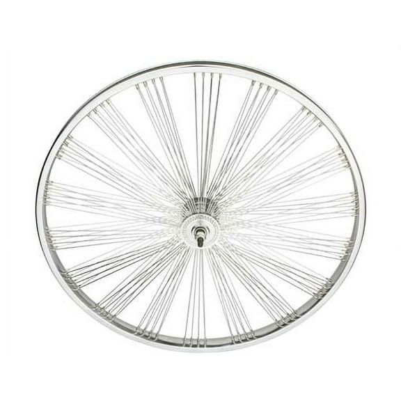 26" Fan 144 Spoke Front Wheel 14G Chrome. Bicycle wheel, bike wheel, Lowrider bike wheel, lowrider bicycle wheel